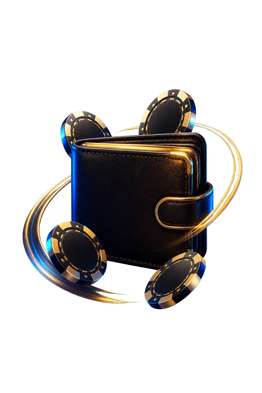 Black wallet with gold coins and a withdrawal arrow