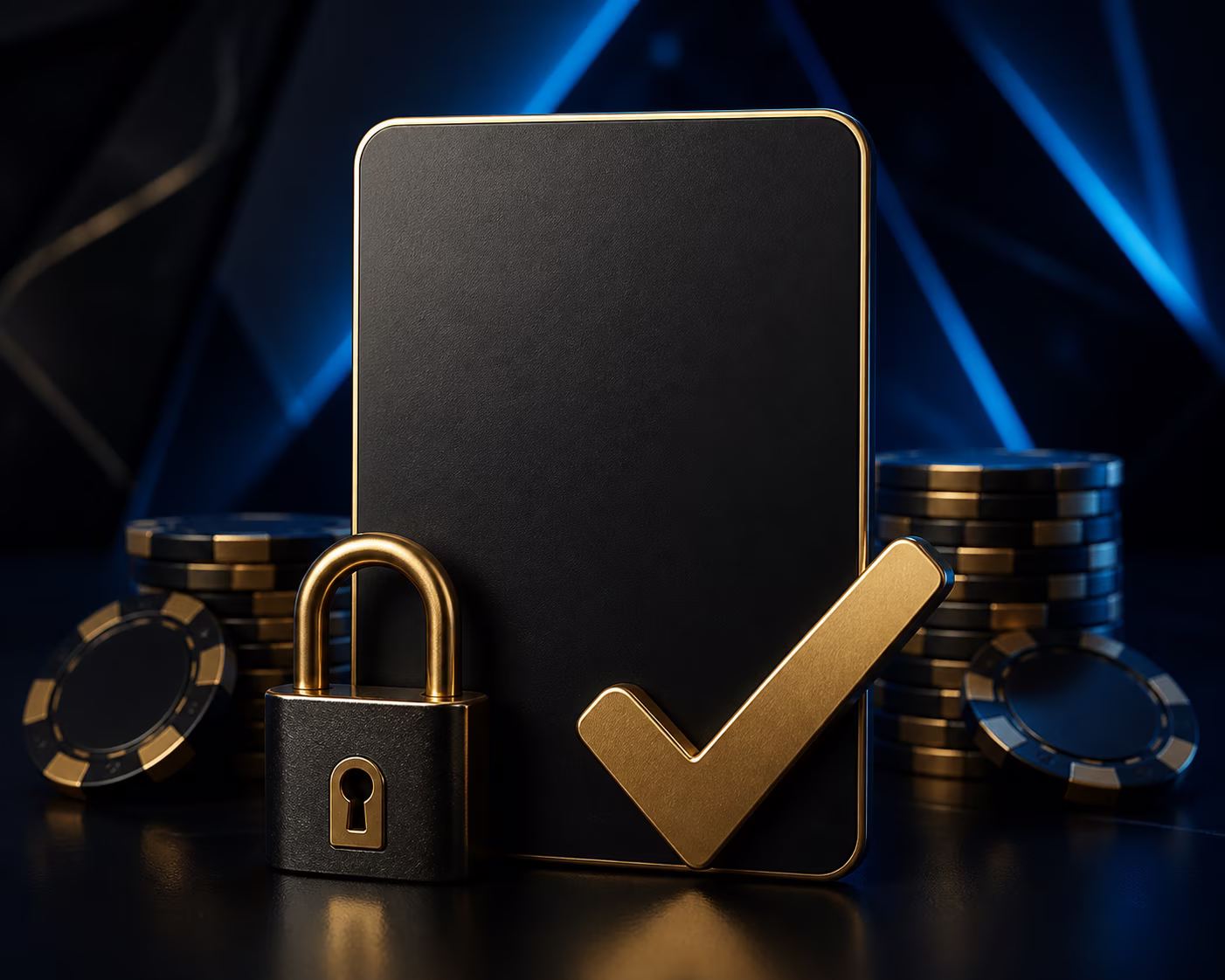 Card, lock and check shape for no-deposit eligibility checks.