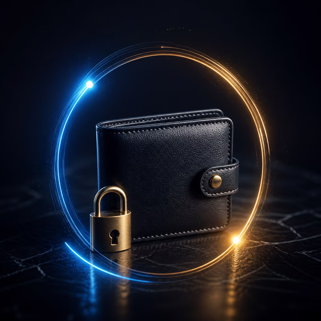 Wallet, lock and progress light for withdrawal checks.